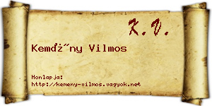 Kemény Vilmos névjegykártya