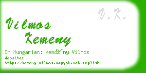 vilmos kemeny business card